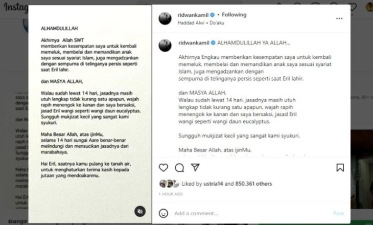 Jasad Eril Ditemukan Utuh, Wangi dan Tersenyum  