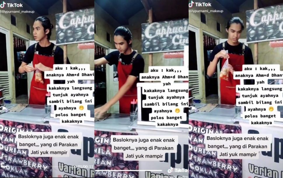 Viral! Pedagang Cilok Mirip Ketiga Anak Ahmad Dhani dan Maia Etianty