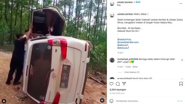 Ustadz Zacky Mirza Alami Musibah Mobilnya Terbalik, Warganet: Doakan Selamat