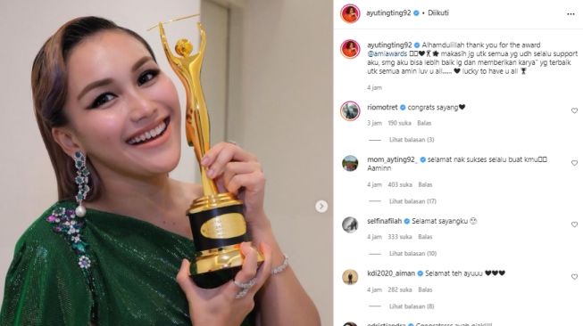 Ayu Ting Ting Bersyukur Dapat Penghargaan di Ami Awards