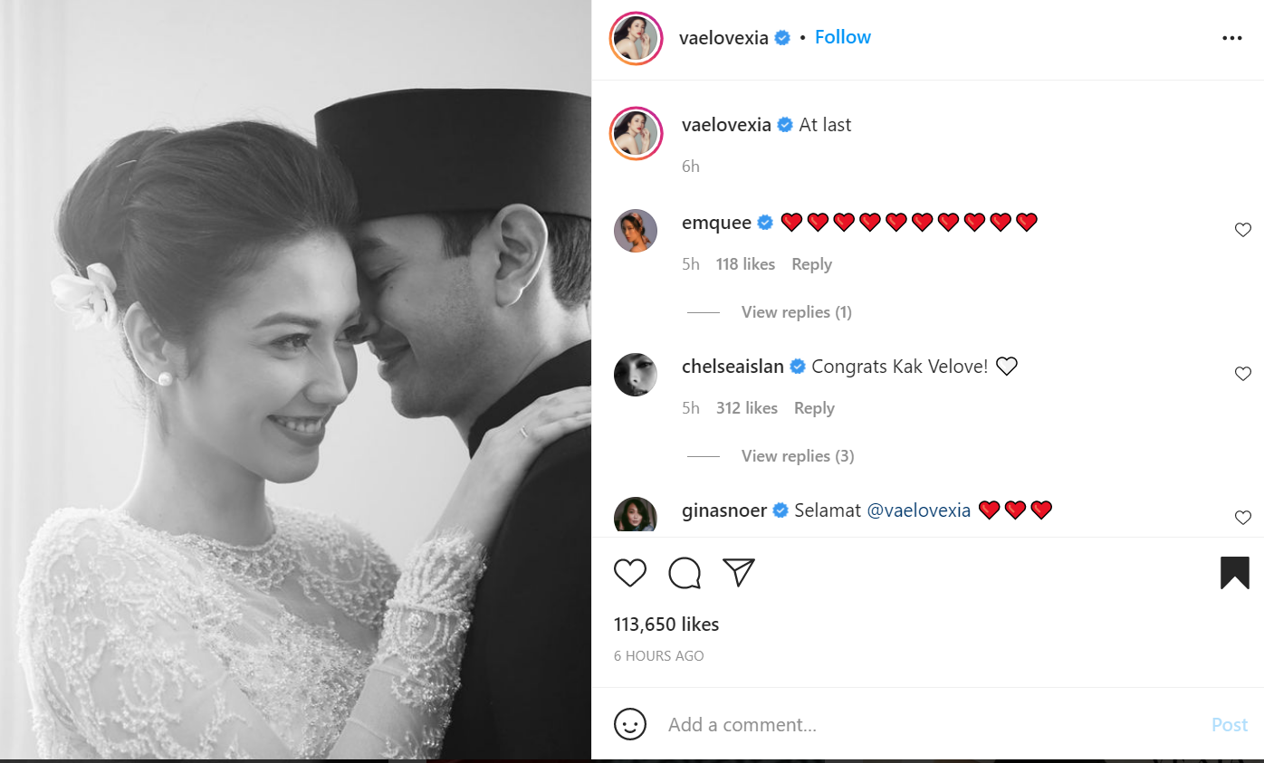 Velove Xenia Unggah Foto Seperti Menikah, Rekan Artis Ucapkan Selamat