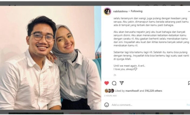 Nabila Berharap Bertemu Eril di Surga Kelak