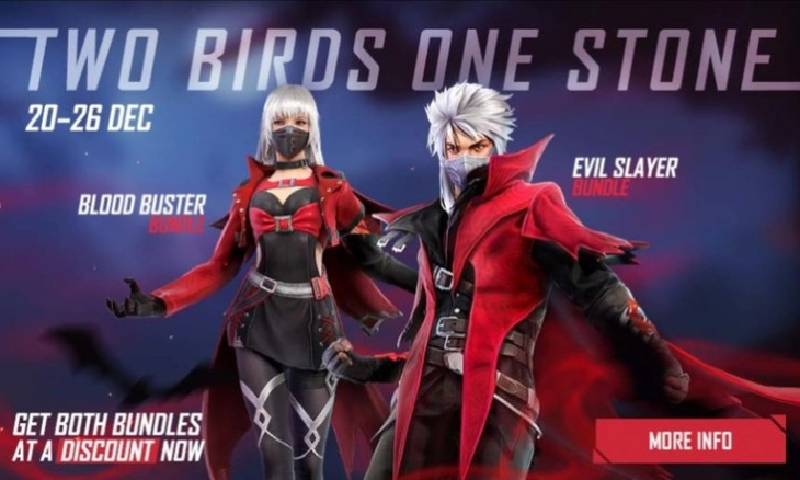 Free Fire Two Birds One Stone Event: Cara Mendapatkan Bundel The Blood Buster dan Evil Slayer