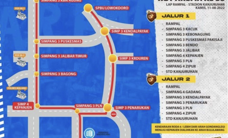 Polisi Rekayasa Lalin Jalur Napak Tilas Ulang Tahun Arema FC