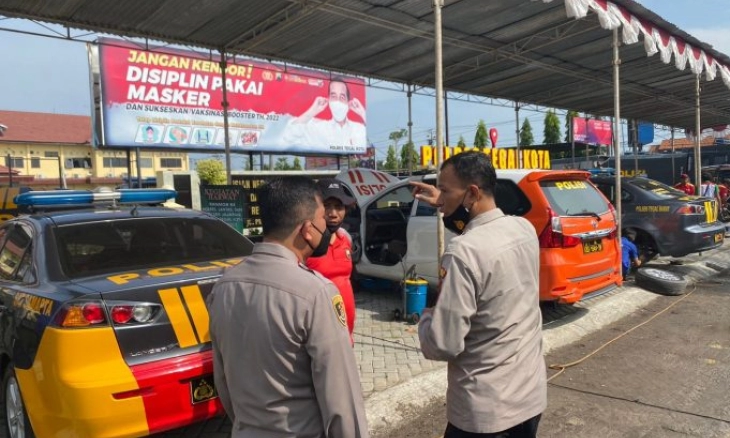 Polres Tegal Kota Periksa Kelaikan Sarana dan Prasarana Kendaraan Dinas Jelang Ramadan