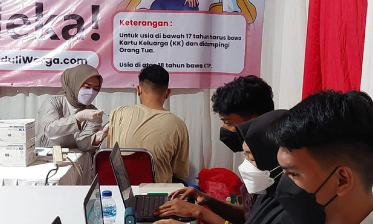 Polres Metro Jakarta Utara Gelar Vaksinasi Usai Berbuka Puasa