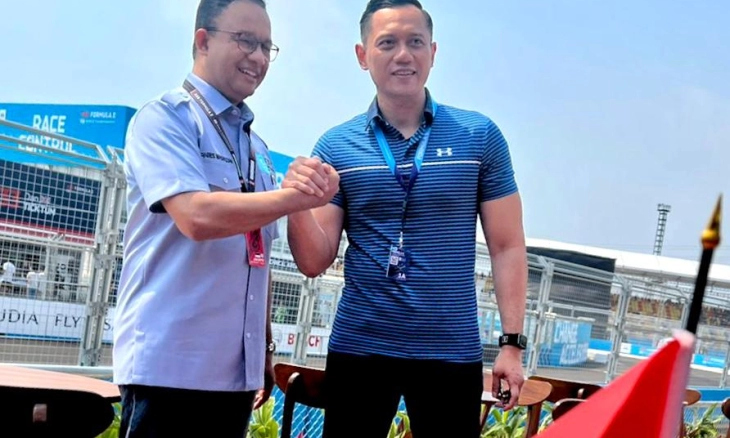 Nonton Formula E di Sirkuit Ancol, AHY Disambut Akrab Anies