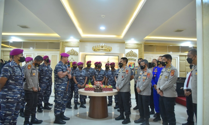 Prajurit Petarung Brigif 4 Marinir Geruduk Mapolda Lampung