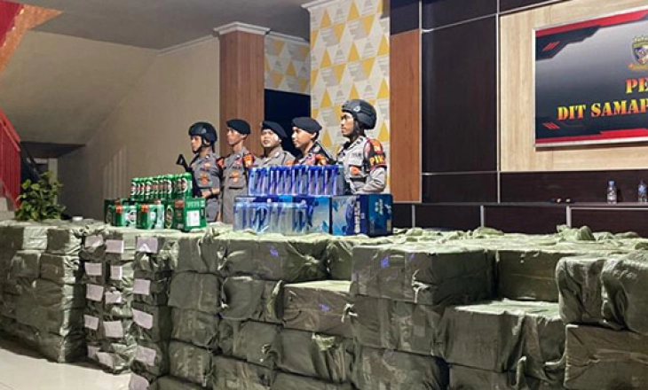 349 Karung Miras dari China Diamankan Polda Maluku Utara