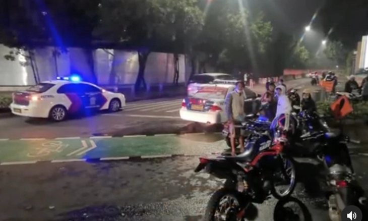 Satlantas Polres Pangkalpinang Gagalkan Night Ride Gila Balap Motor