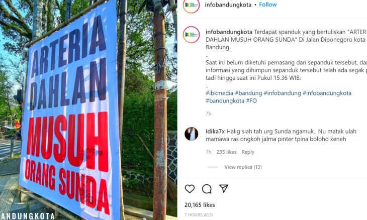 Dianggap Menghina Suku Sunda, Muncul Baliho‘Arteria Dahlan Musuh Orang Sunda