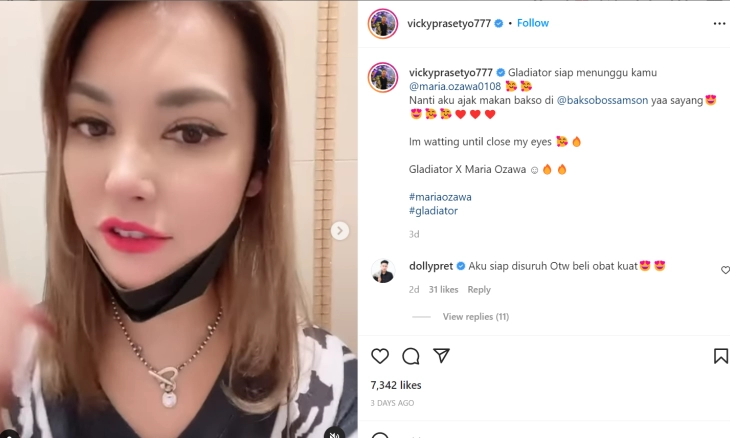 Vicky Prasetyo Akan Have Fun dengan Miyabi, Netizen: Akan Ada Film Baru Neh