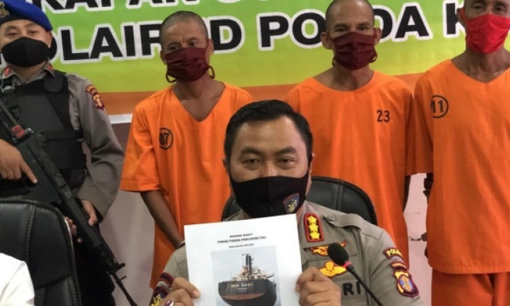 Ditpolairud Polda Kaltim Bekuk Komplotan Spesialis Pencuri Tali Tambang Kapal Asing