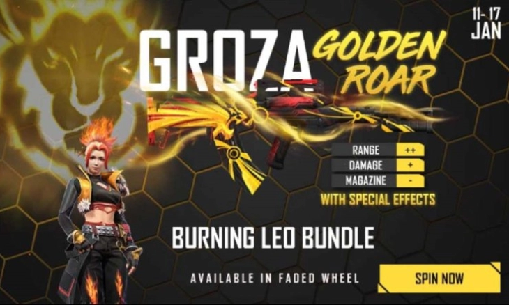 Free Fire New Faded Wheel: Cara Mendapatkan Golden Roar Groza dan The Burning Leo Bundle