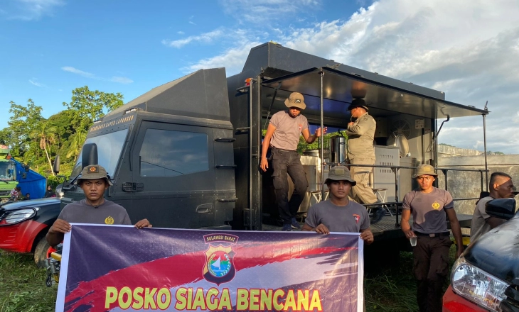 Polda Sulbar Dirikan Posko Bencana dan Dapur Lapangan Pasca Gempa M 5,8 
