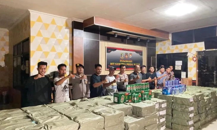 Polda Malut Gagalkan Penyelundupan Ribuan Minuman Beralkohol dari Cina ke PT. IWIP