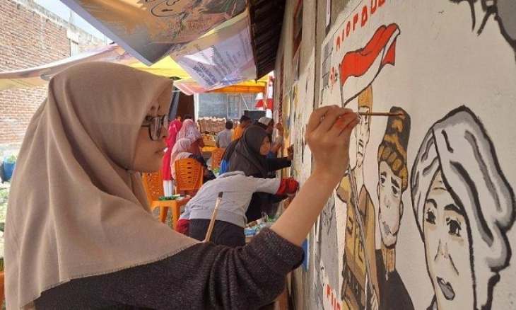 Memperingati HUT RI Ke-77 Polres Bireuen Adakan Mural Action Week