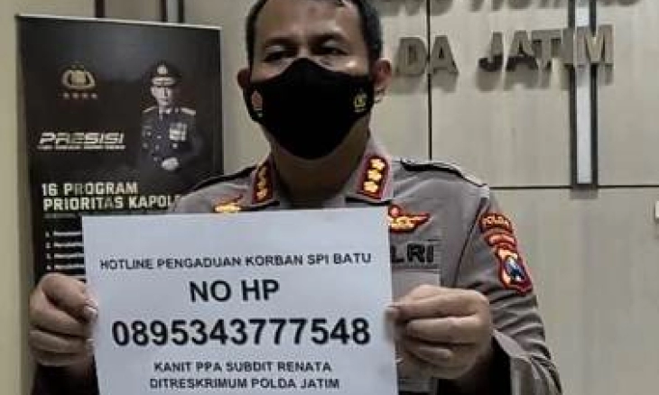 Polda Jatim Sediakan Hotline Pengaduan Telepon 0895343777548 Kasus Dugaan Asusila dan Eksploitasi Anak