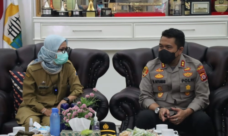 Kapolres Lebak Kunjungi Bupati Iti Bahas Penanganan Pandemi dan Bencana Alam