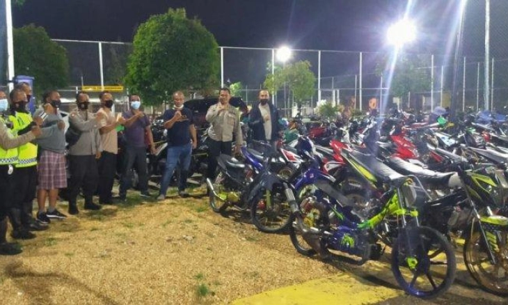 Ratusan Motor Hendak Balap Liar Disita Satlantas Polres Pamekasan