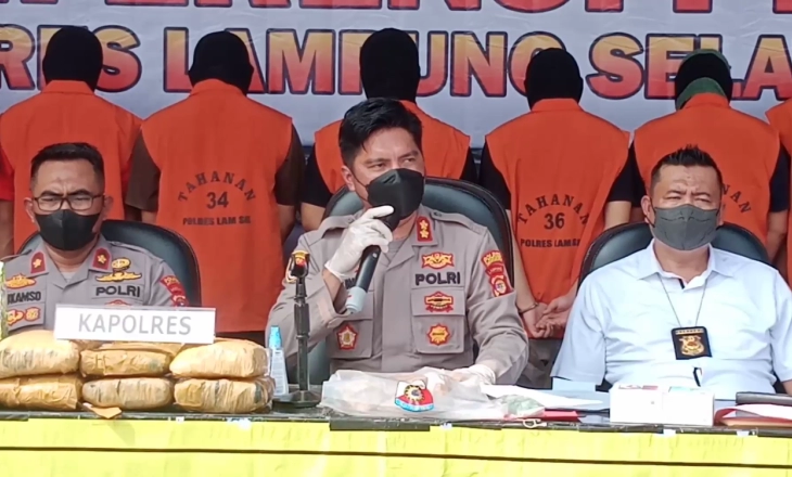 Penyelundupan 26 Kg Ganja dan 2 Kg Sabu Diamankan Satreskim Narkoba Polres Lampung Selatan