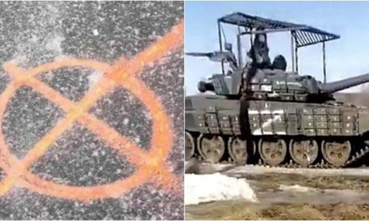 Apa Arti Simbol Misteri pada Bangunan dan Tank di Ukraina?