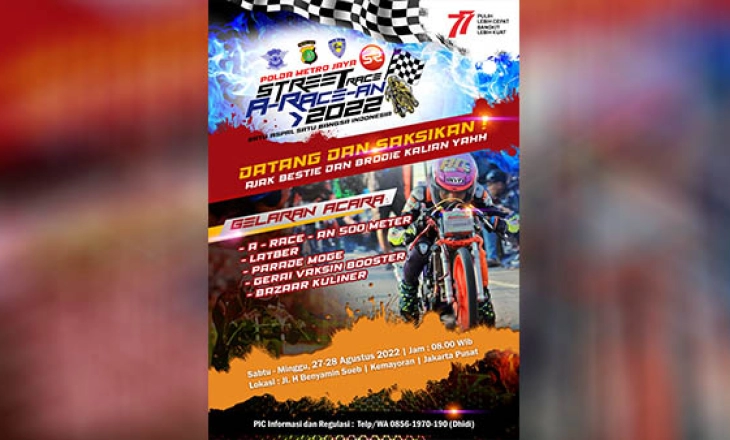 Street Race Seri 4 Polda Metro Jaya Digelar di Kemayoran 27-28 Agustus