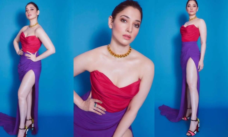Tamannaah Melengkapi Tubuhnya dengan Balutan Busana yang Seksi